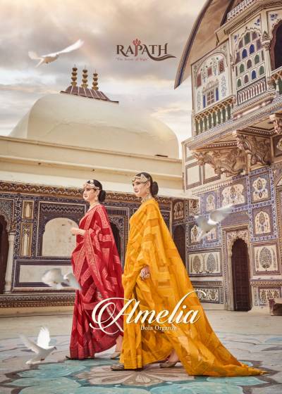 Amelia By Rajyog Fancy Dola Organza Saree Collection